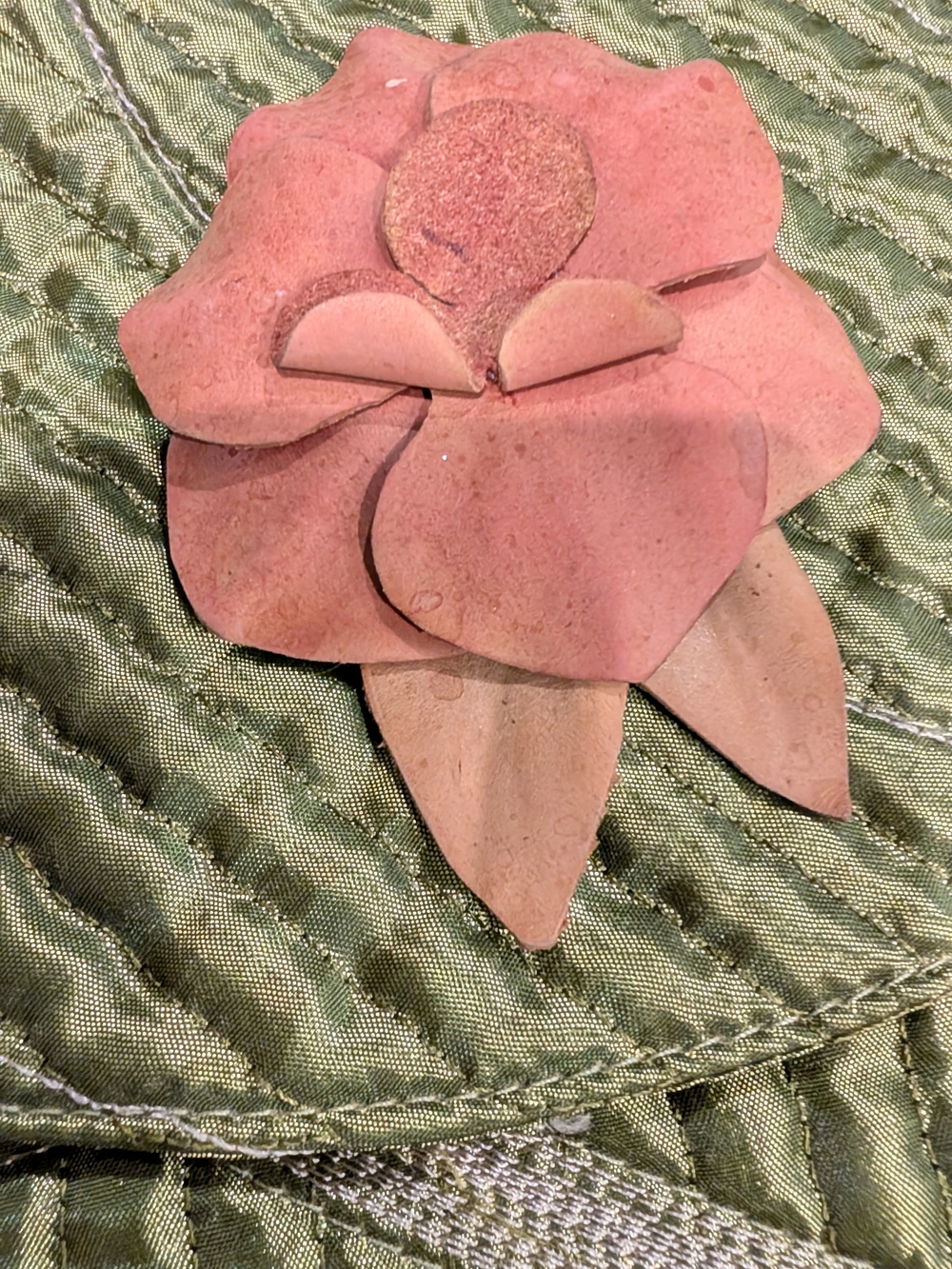 Handcrafted Floral Leather Brooch - Women Jewelry Brooches